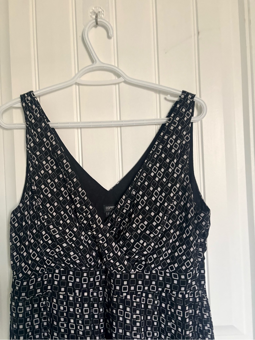 Esprit Geometric Print Dress Size 12 | Modern Minimalist Everyday Sleeveless - Picture 3 of 7